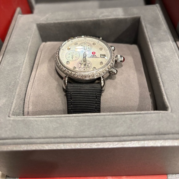 SOLD Watch Michele CSX Diamond Chronograph Mother of Pearl Watch Women’s - Picture 2 of 8